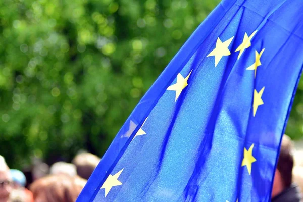 Flagge Goldenen Sternen Flaggen Der Europäischen Union — Stockfoto
