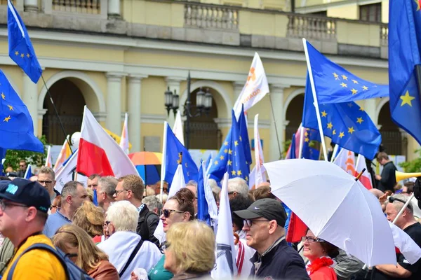 Warsaw Poland May 2019 March Poland Europe Thousands Opposition Supporters — Stock Photo, Image