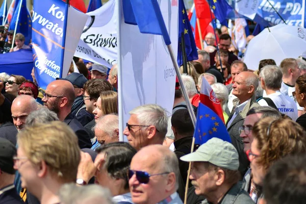 Warschau Polen Mei 2019 Maart Polen Europa Duizenden Aanhangers Van — Stockfoto