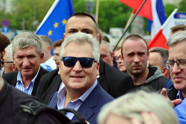 Warsaw,Poland. 18 May 2019. March 'Poland in Europe'. Former Polish president Aleksander Kwasniewski