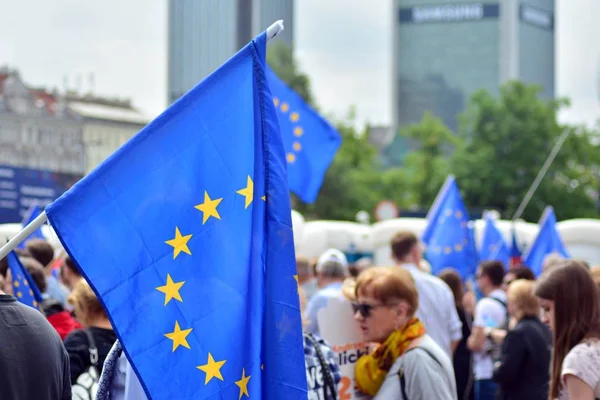 Warschau Polen Mai 2019 Marschieren Polen Europa Tausende Von Oppositionsanhängern — Stockfoto
