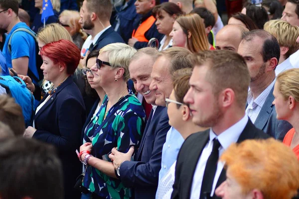 Varşova Polonya Mayıs 2019 Mart Avrupa Polonya Binlerce Muhalefet Destekçisi — Stok fotoğraf