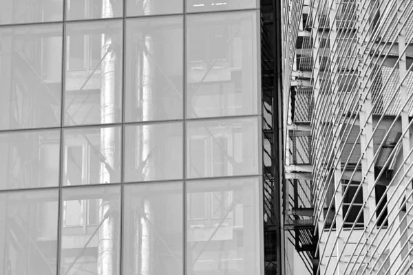 Fragmento Fachada Edifício Escritórios Moderno Exterior Parede Vidro Com Textura — Fotografia de Stock