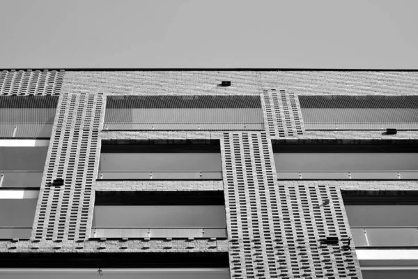 Immeubles Modernes Façade Immeuble Moderne Noir Blanc — Photo