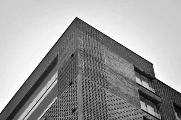 Modern Apartment Buildings Facade Modern Apartment Building Black White — Stock Photo, Image