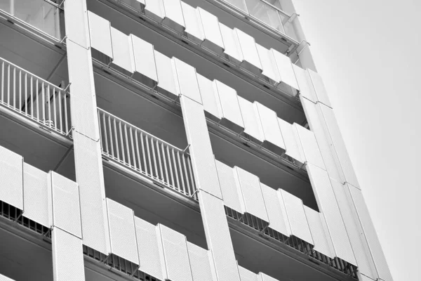 Immeubles Modernes Façade Immeuble Moderne Noir Blanc — Photo