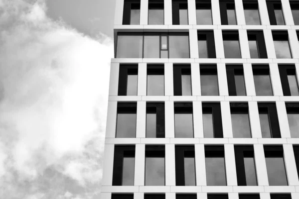 Fragmento Fachada Edifício Escritórios Moderno Exterior Parede Vidro Com Textura — Fotografia de Stock