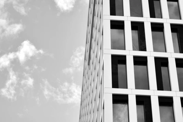 Fragmento Fachada Edifício Escritórios Moderno Exterior Parede Vidro Com Textura — Fotografia de Stock