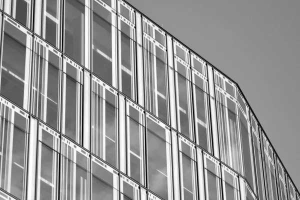 Fragmento Fachada Edifício Escritórios Moderno Exterior Parede Vidro Com Textura — Fotografia de Stock