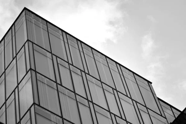 Las Paredes Cristal Del Edificio Oficinas Fondo Negocios Blanco Negro — Foto de Stock