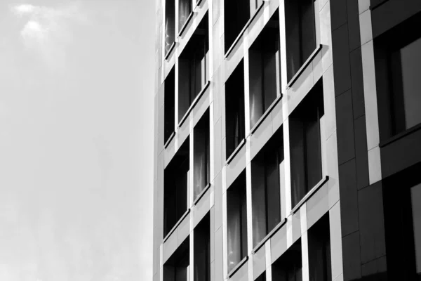 Las Paredes Cristal Del Edificio Oficinas Fondo Negocios Blanco Negro —  Fotos de Stock