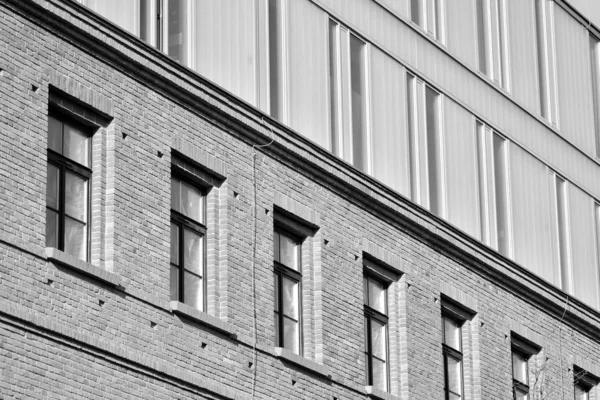 Fragment Van Gevel Van Een Modern Kantoorgebouw Buitenkant Van Glazen — Stockfoto