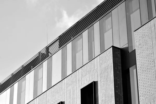 Fragmento Fachada Moderno Edificio Oficinas Exterior Pared Cristal Con Textura — Foto de Stock