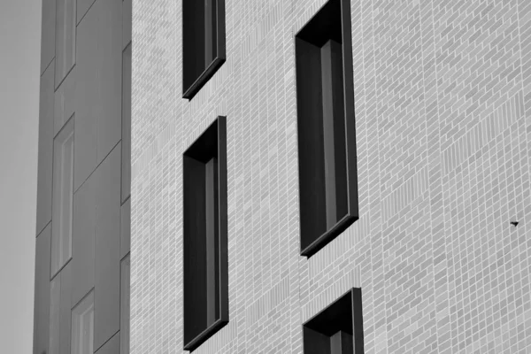 Fragment Façade Immeuble Bureaux Moderne Extérieur Paroi Verre Avec Une — Photo