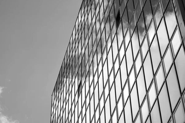 Fragmento Fachada Edifício Escritórios Moderno Exterior Parede Vidro Com Textura — Fotografia de Stock