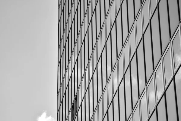 Fragmento Fachada Edifício Escritórios Moderno Exterior Parede Vidro Com Textura — Fotografia de Stock