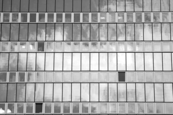 Fragment Façade Immeuble Bureaux Moderne Extérieur Paroi Verre Avec Une — Photo
