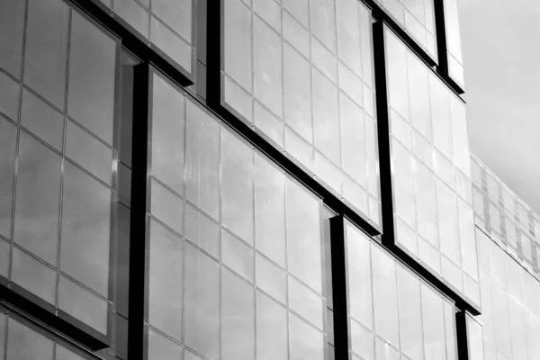 Fragment Façade Immeuble Bureaux Moderne Extérieur Paroi Verre Avec Une — Photo