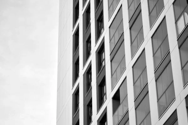 Modern Apartment Buildings Facade Modern Apartment Building Black White — Stock Photo, Image