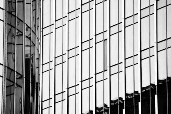 Fragment Façade Immeuble Bureaux Moderne Extérieur Paroi Verre Avec Une — Photo