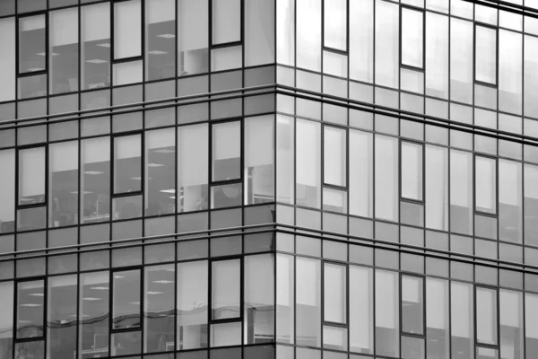 Fragment Façade Immeuble Bureaux Moderne Extérieur Paroi Verre Avec Une — Photo