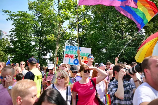 Varsóvia Polónia Junho 2019 Maior Desfile Orgulho Gay Europa Central — Fotografia de Stock