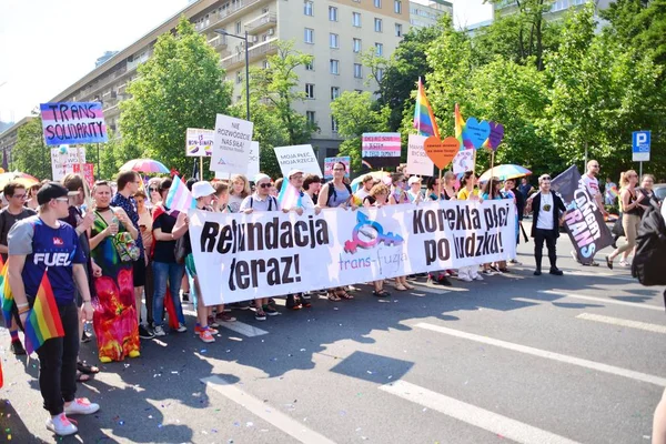 Варшава Польща Червень 2019 Рівність Варшавському Параді Найбільший Гей Парад — стокове фото