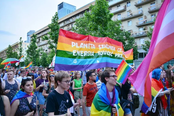 Warschau Polen Juni 2019 Die Gleichheitsparade Warschau Die Größte Gay — Stockfoto