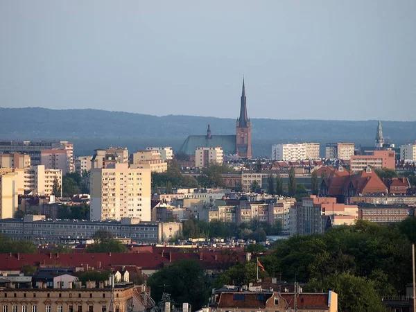 Szczecin Poland October 2016 Top View Szczecin Town — Stock Photo, Image