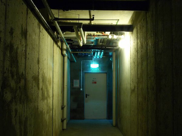 Underground parking garage of a modern apartment building