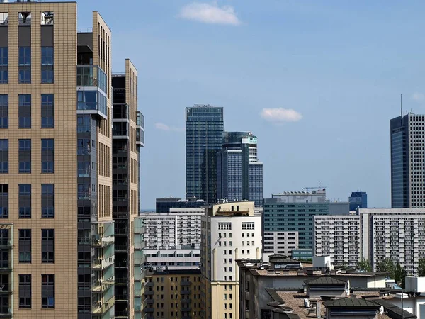 Warszawa Polen Augusti 2016 Warszawa Centrum Flygbild Polen — Stockfoto