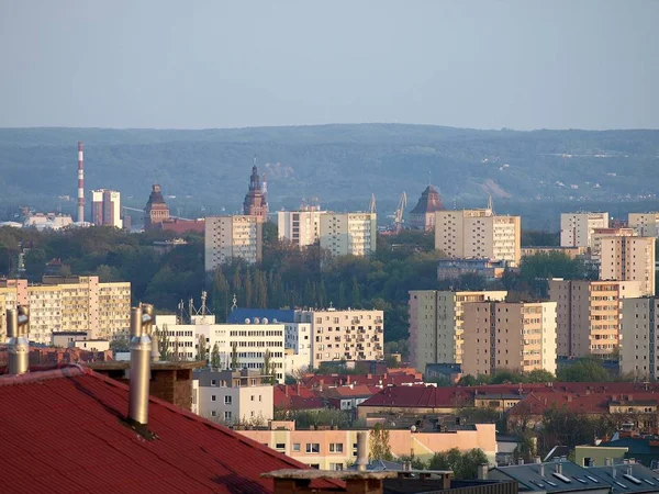 Szczecin Polónia Outubro 2016 Uma Vista Superior Cidade Szczecin — Fotografia de Stock