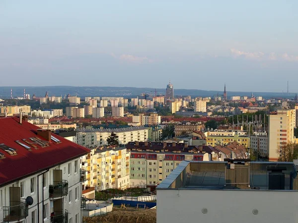 Szczecin Polen Oktober 2016 Topputsikt Över Staden Szczecin — Stockfoto