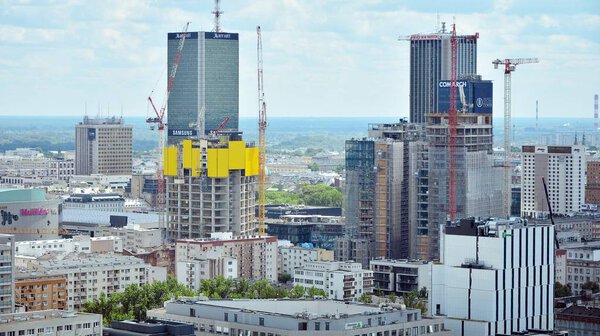 Warsaw, Poland. 26 July 2019. Construction of the Varso Place office building.