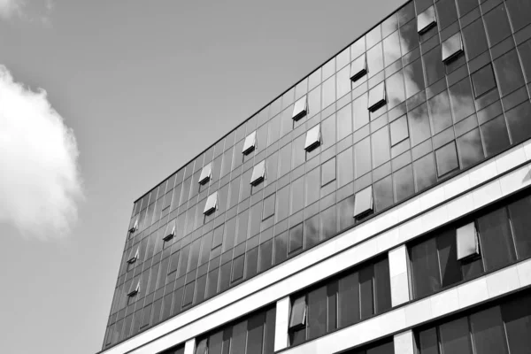Окна Современного Здания Офисов Архитектура Бизнес Зданий Черное Белое — стоковое фото
