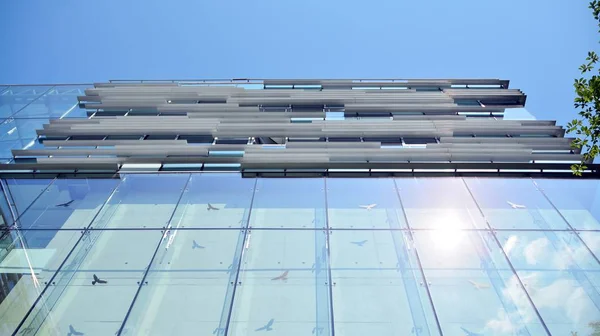 Modernes Bürogebäude Mit Reflexion Den Fenstern Des Gebäudes Büroneubau Der — Stockfoto