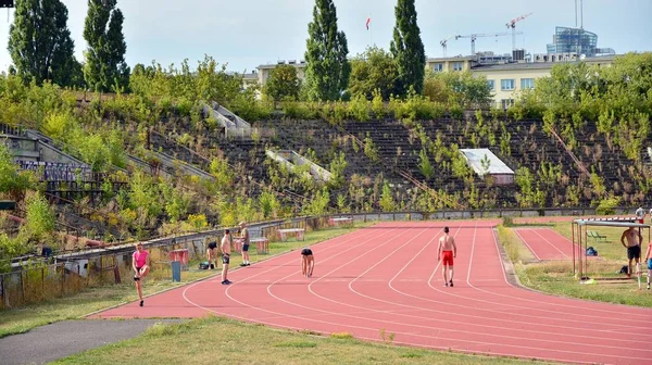 Varsavia Polonia Agosto 2019 Stadio Rks Skra Abbandonato Trascurato Stadio — Foto Stock