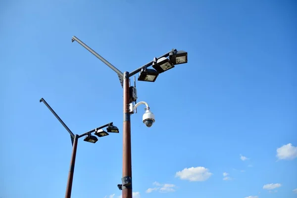 Cámaras Vigilancia Exteriores Poste —  Fotos de Stock