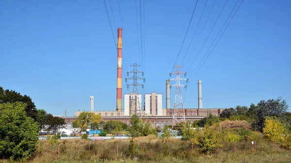 Varsovia Polonia Agosto 2019 Central Eléctrica Calor Zeran Planta Puso —  Fotos de Stock