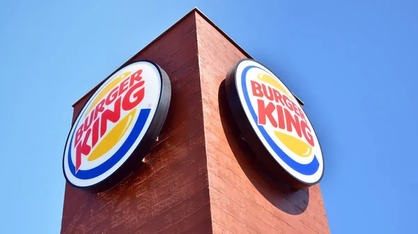 Варшава Польща Серпня 2019 Ресторан Швидкого Харчування Burger King Знак — стокове фото