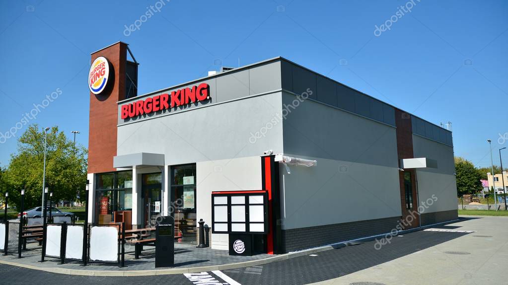 Warsaw, Poland. 24 August 2019. Fast food restaurant Burger King.
