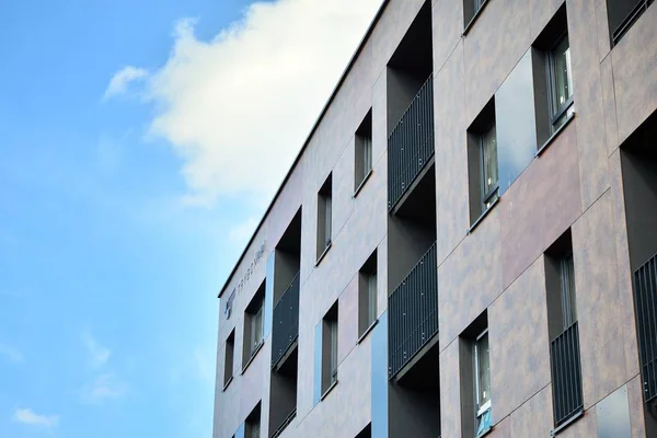 Modernos Edifícios Residenciais Europeus Bairro Apartamentos Arquitetura Abstrata Fragmento Geometria — Fotografia de Stock