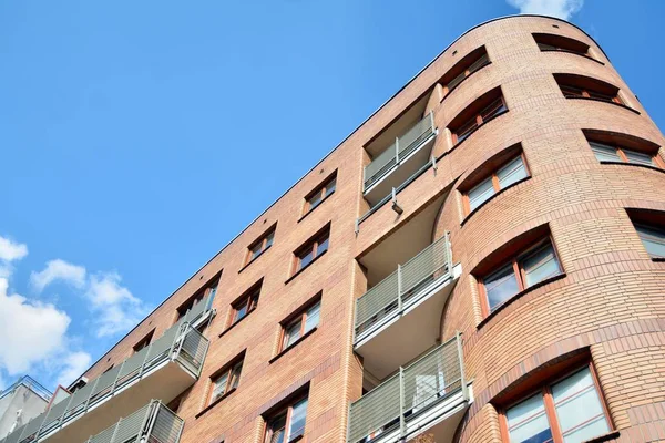 Modern European residential apartment buildings quarter. Abstract architecture, fragment of modern urban geometry.