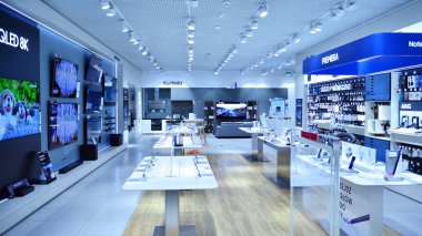 Szczecin, Polonya. 4 Ekim 2019. İmzala Samsung. Şirket tabelası Samsung.