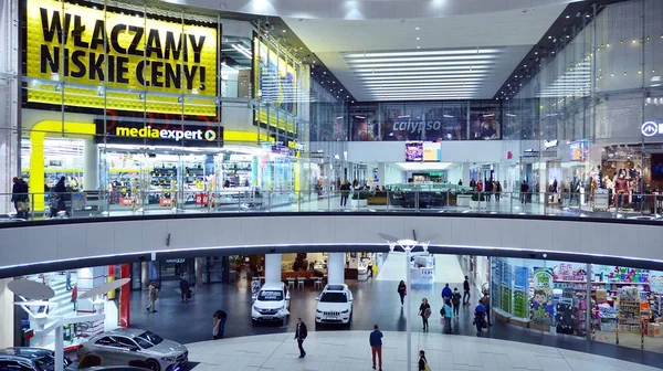 Szczecin Polska Października 2019 Galaxy Centre Największe Centrum Handlowo Rozrywkowe — Zdjęcie stockowe