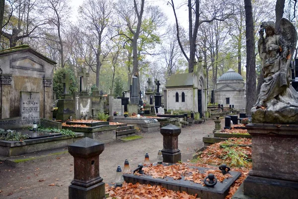 Varsovie Pologne Octobre 2019 Vieux Powazki Est Cimetière Historique Situé — Photo