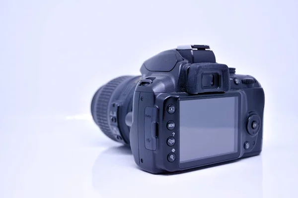 Câmera Fotográfica Digital Isolada Fundo Brilhante — Fotografia de Stock