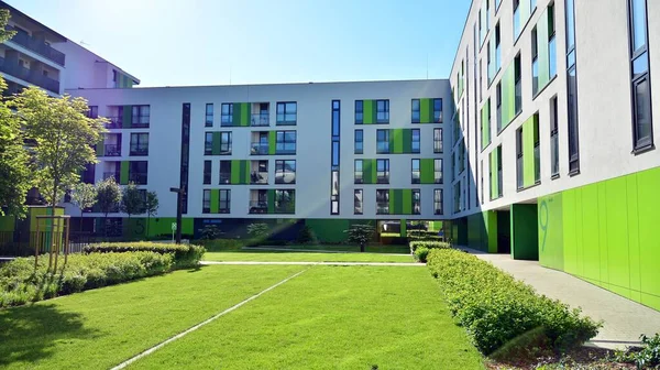 Warsaw Poland June 2020 Artystyczny Zoliborz Modern Apartment Buildings Unique — Stock Photo, Image