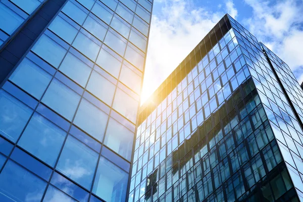 Textura Fachada Edificio Oficinas Con Espejo Vidrio Fragmento Fachada Vista — Foto de Stock