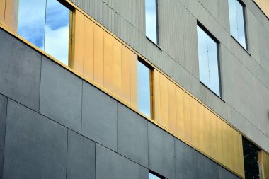 Modern Avrupa konut binaları çeyreği. Soyut mimari, modern şehir geometrisinin bir parçası.